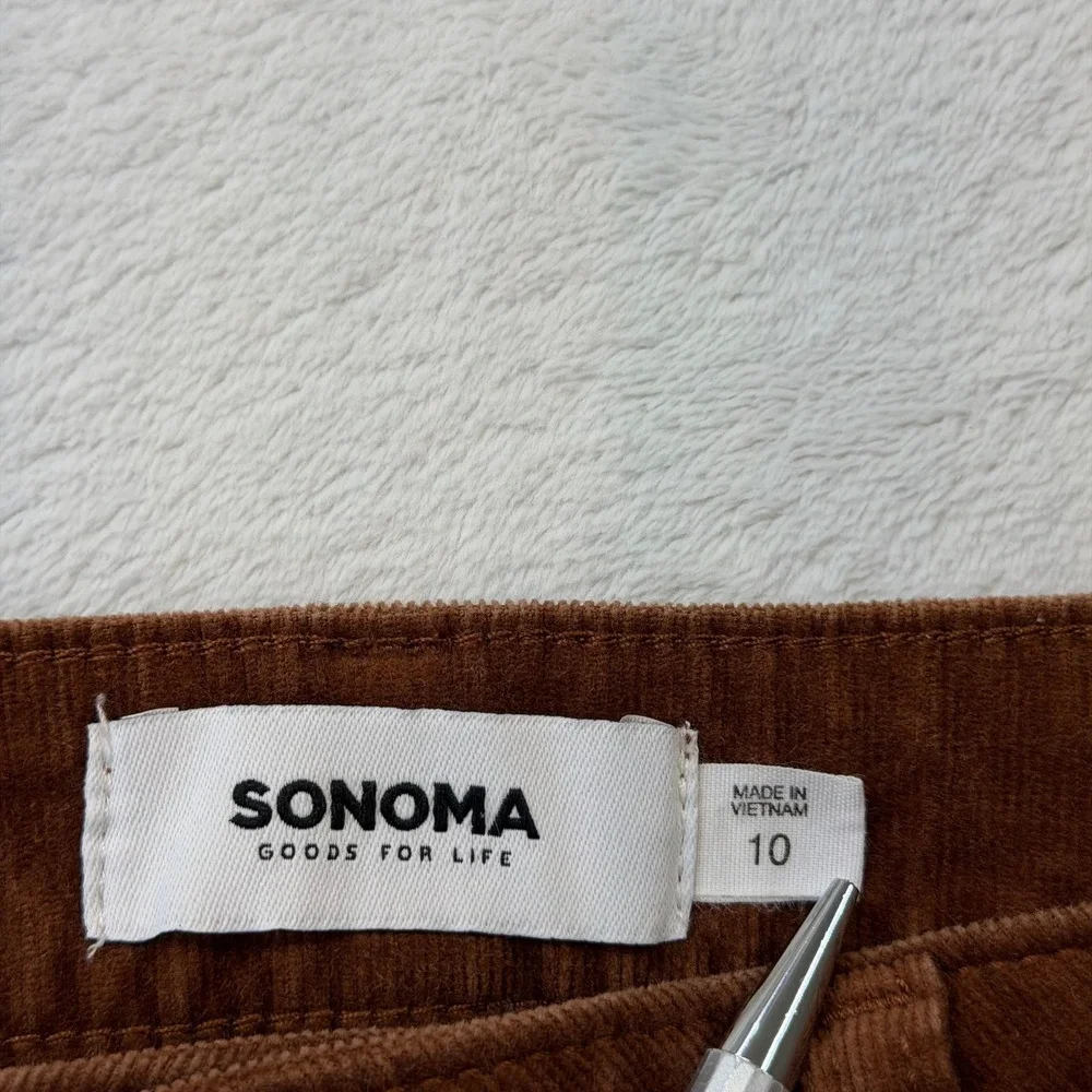 Sonoma Corduroy Pants Womens 10 Brown Good Stretch‎ Straight Leg 000213104